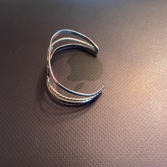 Vintage Sterling Silver Moon and Star Cuff Bracelet - Picture 4 of 6